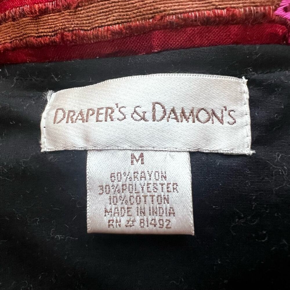 Draper’s & Damon’s Velvet Patchwork Embroidered O… - image 4